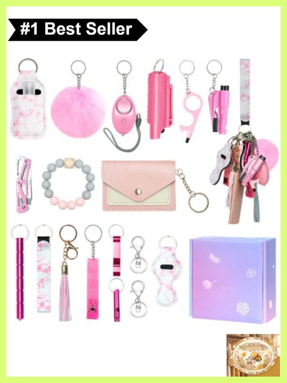 Fabric Leather Keychain Set Wristlet Strap Bottle Opener Card Holder